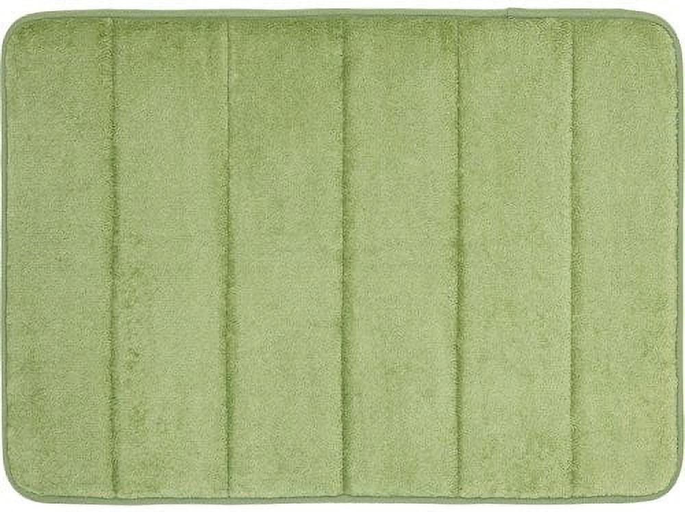 WPM Soft and Absorbent Memory Foam Sage Polyester Bath Rug, 17" x 24", Slip Resistant