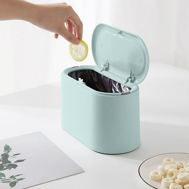 Sokhug Clearance Mini Trash Can with Lid - Removable Small Garbage Can,Plastic Trash Bin, Counter Top Wastebasket, Counter Garbage Lint Bin For Bathroom,Office,Kitchen,Desk,Cof