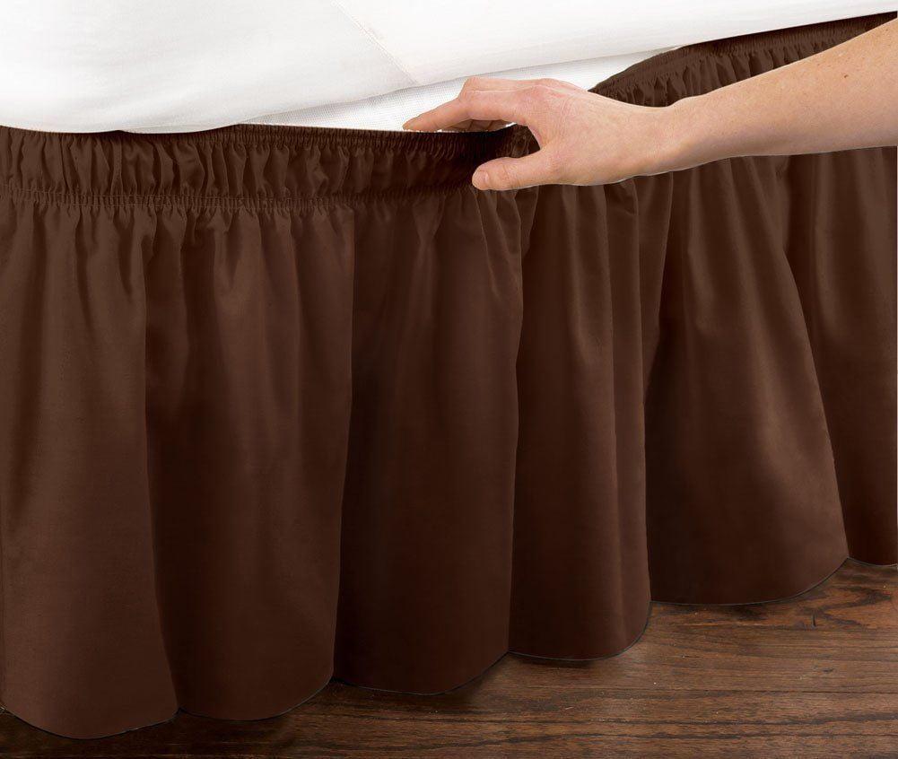 Brown Twin/Full Ruffled Wrap Around Bed Skirt