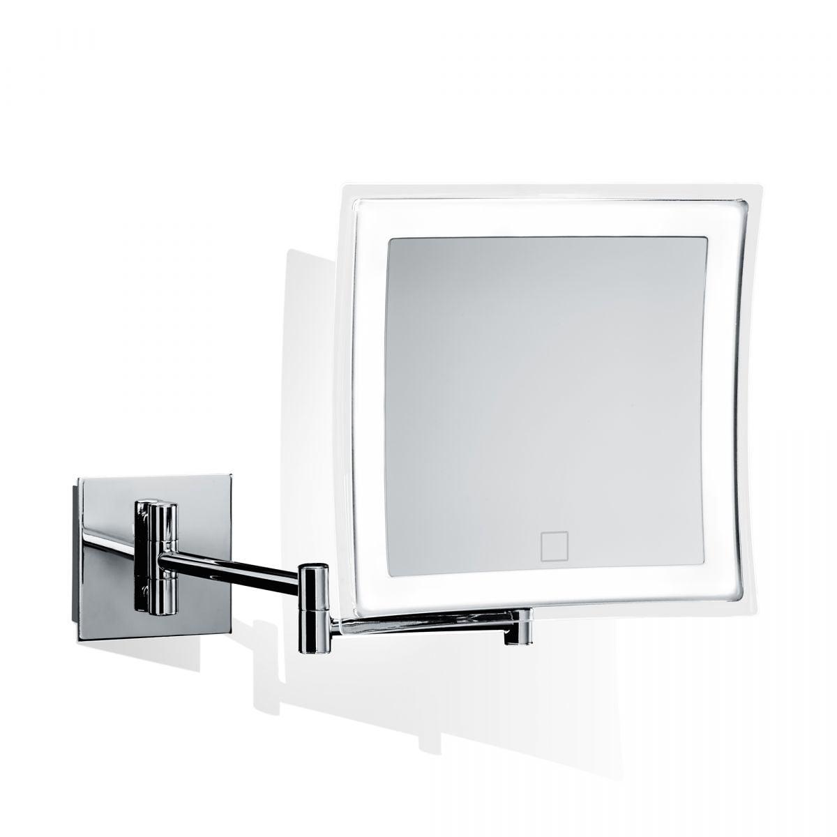 Elegante Polished Chrome Full-Length Square LED Bathroom Mirror