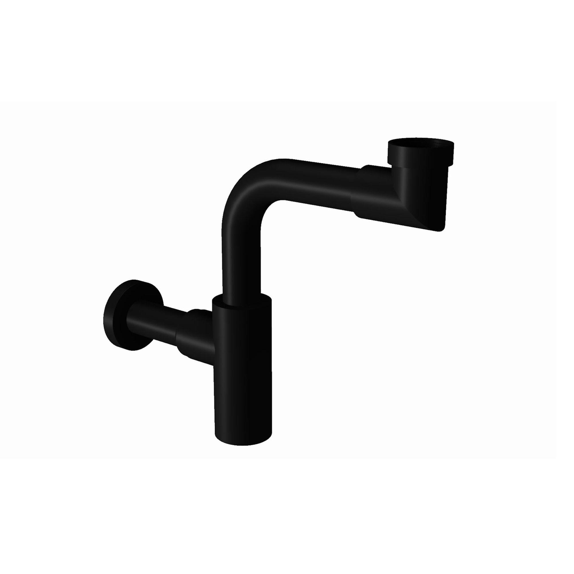 Matte Black Solid Brass Decorative Bathroom Trap