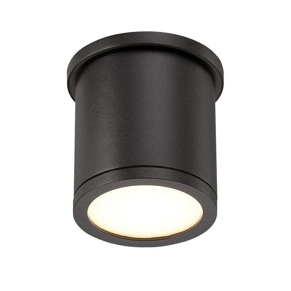 Sleek Black Aluminum LED Flush Mount Light for Indoor/Outdoor
