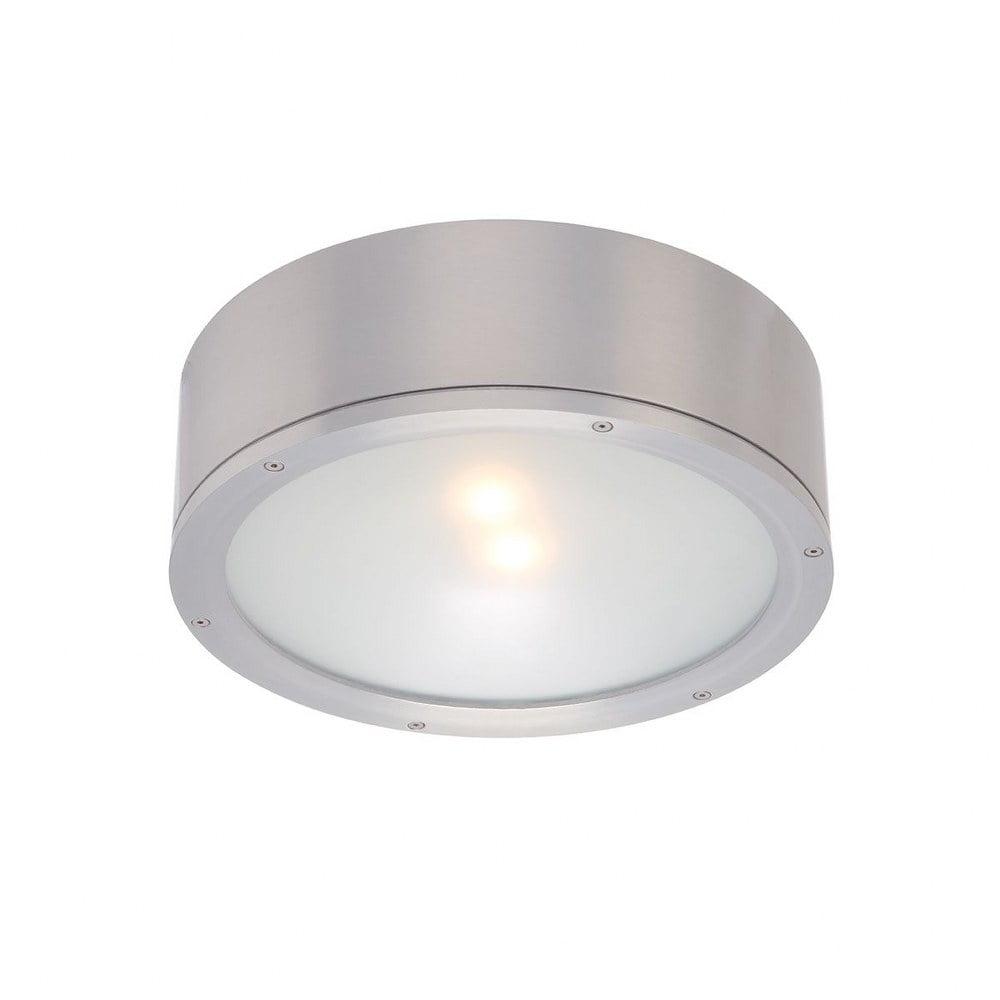 Brushed Aluminum 12" LED Indoor/Outdoor Flush Mount Light