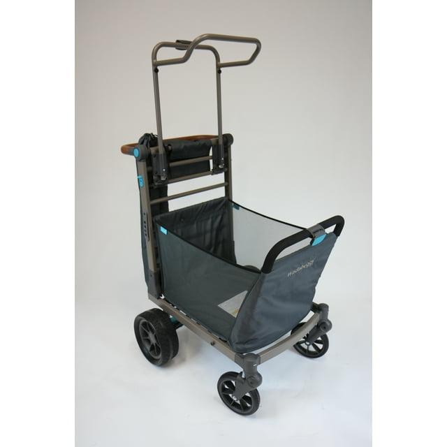 Wadabuggy Premium Vagón de Playa, Carrito, Estante para Sillas, Funda para Sombrilla, Cesta de Almacenamiento, Plegado Compacto, Adulto, Gris