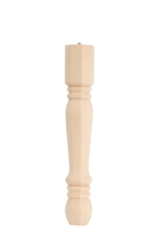 Elegant 28" Pine Traditional Table Legs - Paintable/Stainable