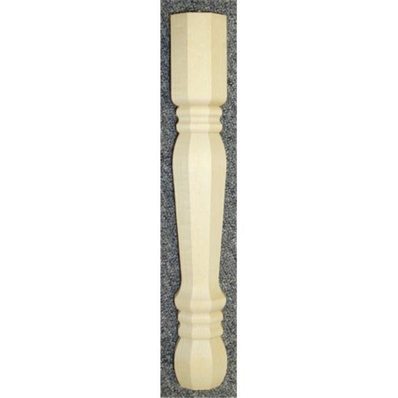 14in. Elegant Beige Solid Pine Traditional Table Leg