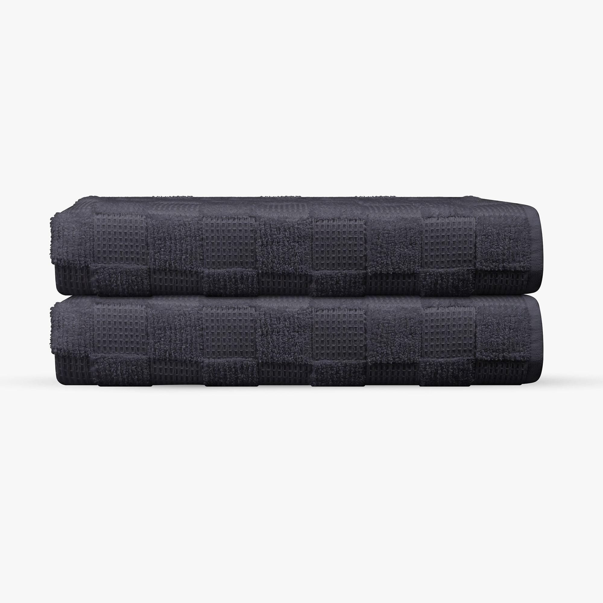 Depera Home 2pc Waffle Terry Turkish Bath Sheet Set Anthracite