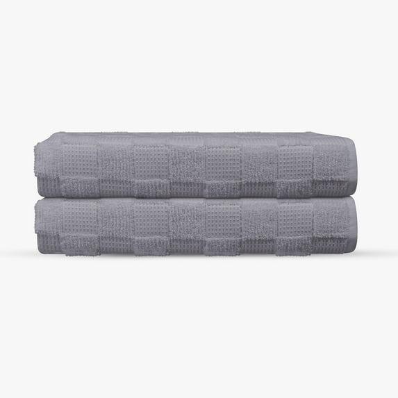 Depera Home 2pc Waffle Terry Turkish Bath Sheet Set Silver