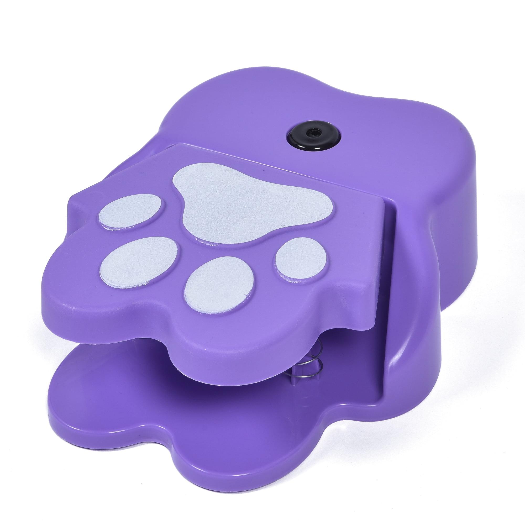 Paw-Shaped Purple Plastic Dog Drinking Fountain