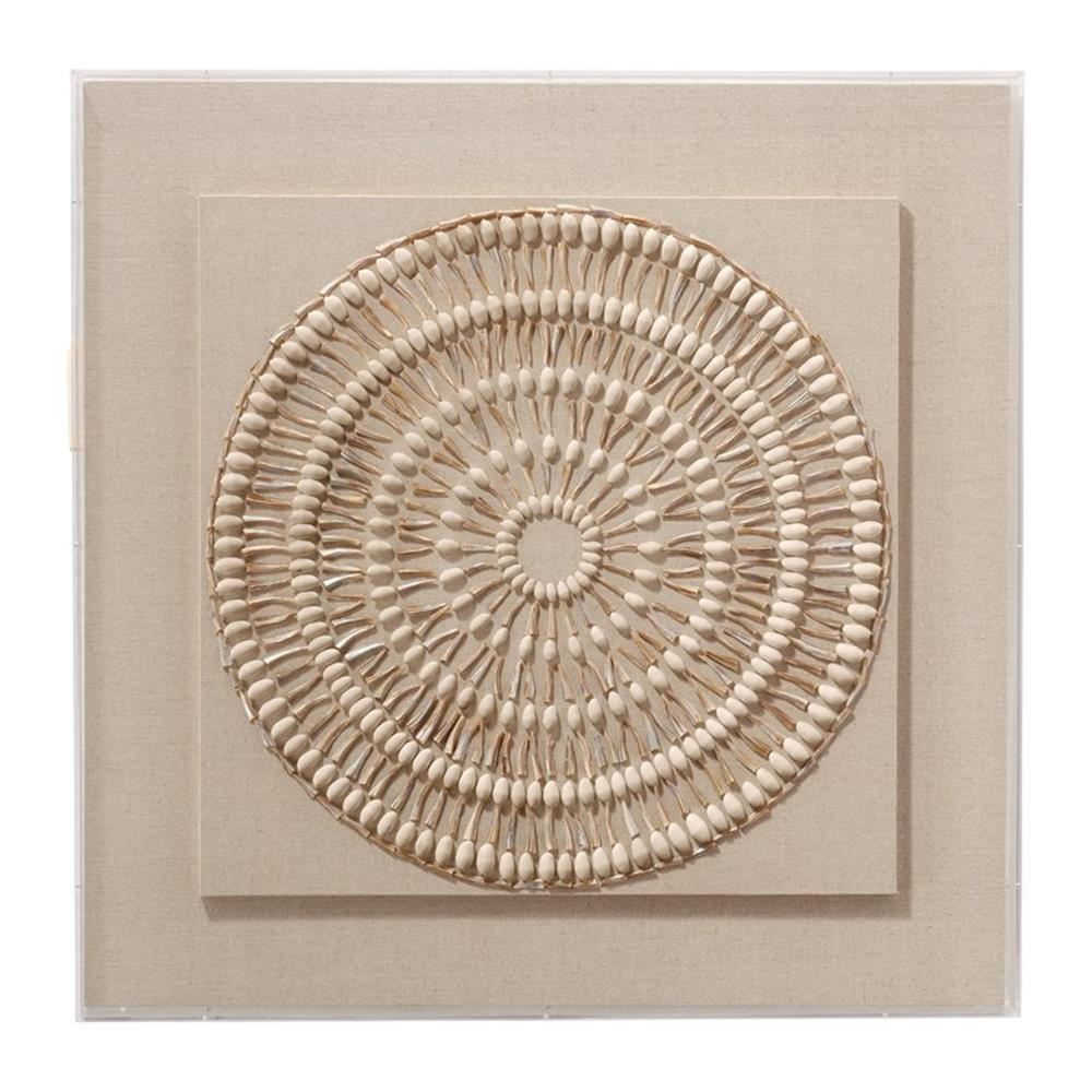 Waiki Handmade Shell Wall Art in Off-White Acrylic Shadowbox