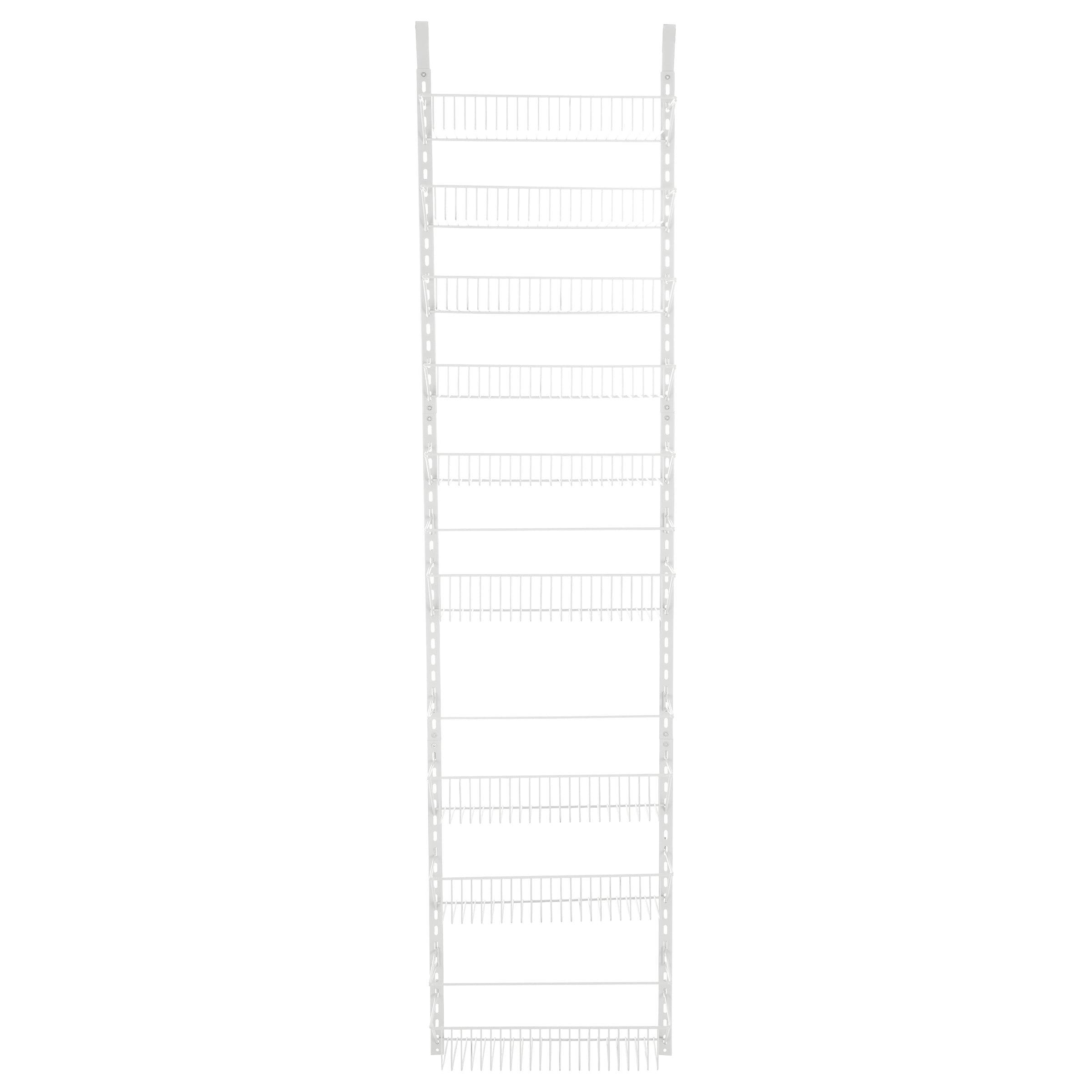 Home-Complete 9-Tier Over the Door Organizer with Adjustable Shelves, White