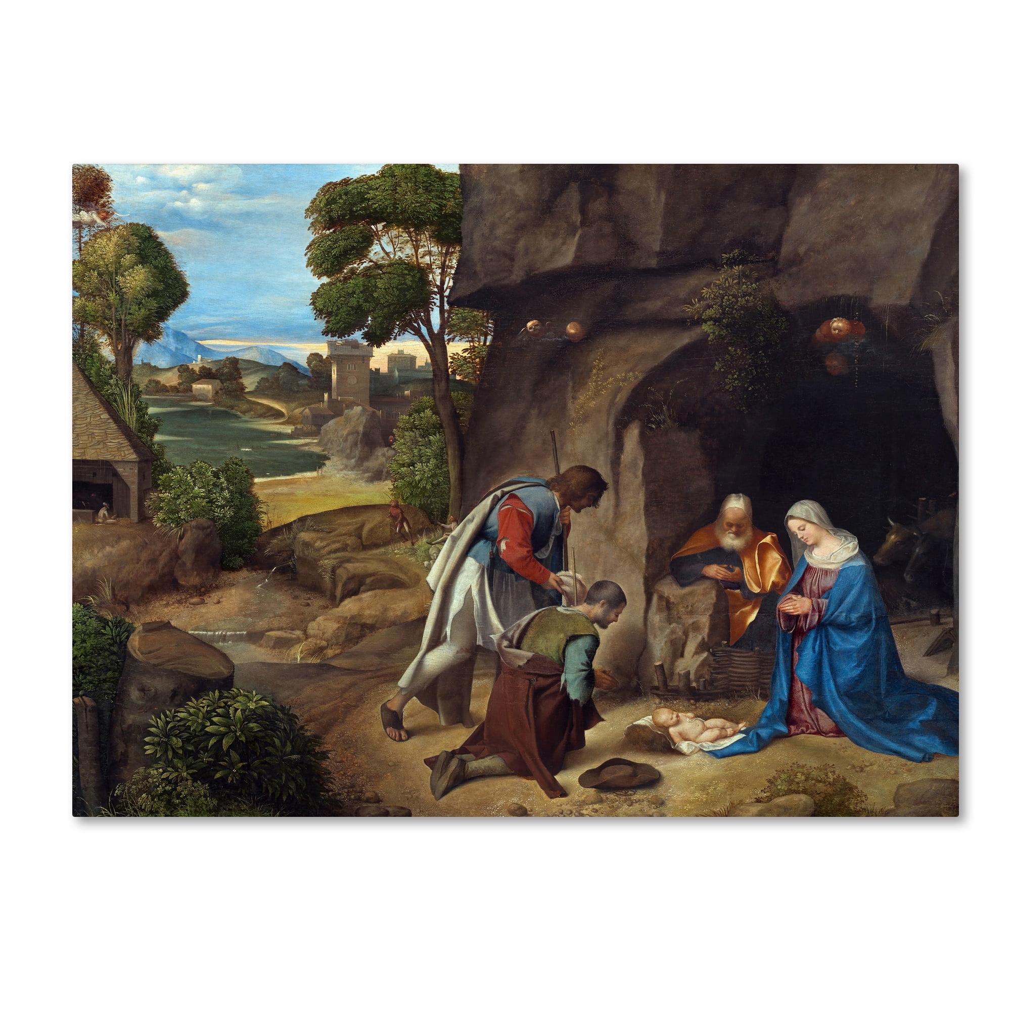 Trademark Fine Art " The Adoration Of The Shepherds " by Giorgione