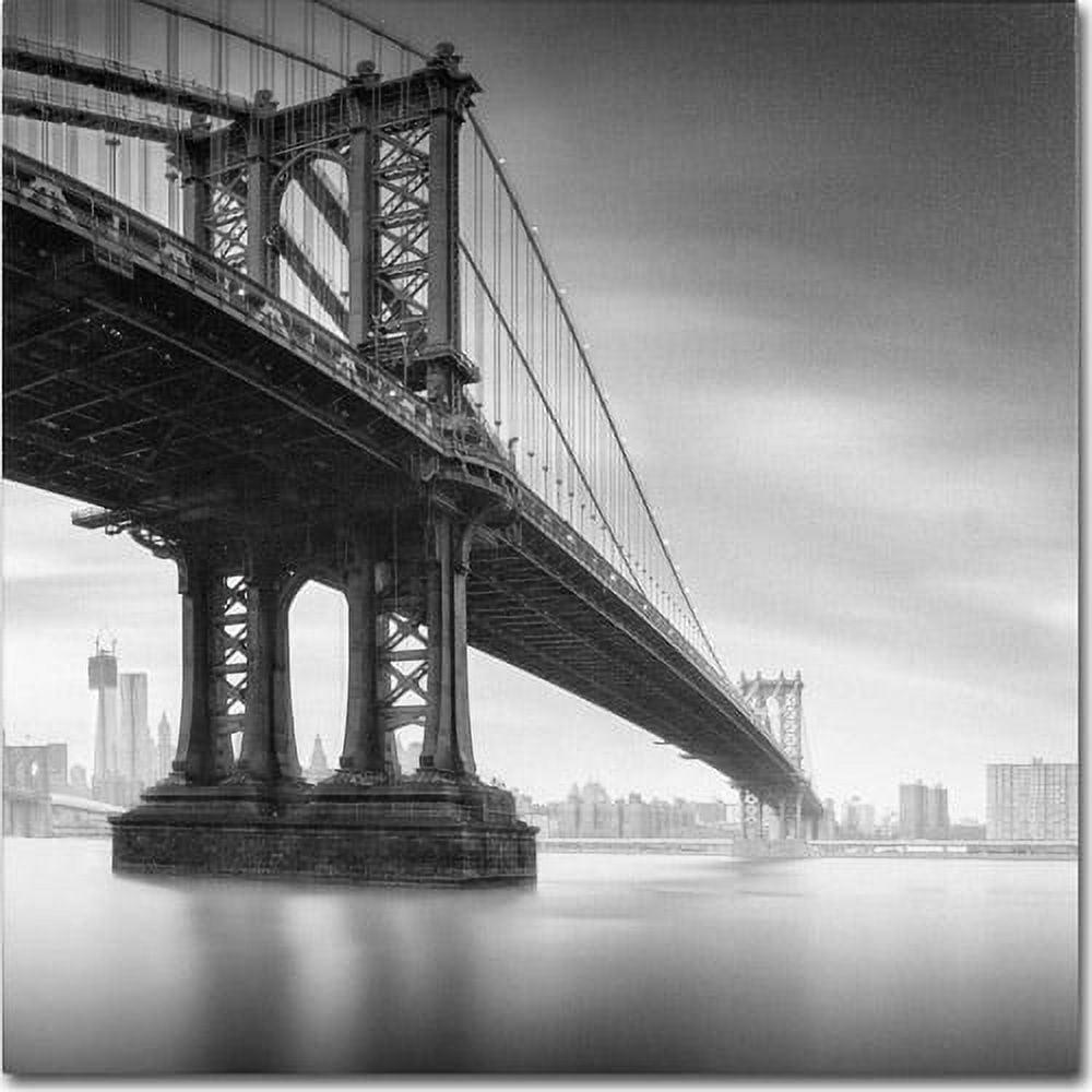 24" x 24" Manhattan Bridge I by Moises Levy - Trademark Fine Art: Gallery-Wrapped Canvas for Living Room