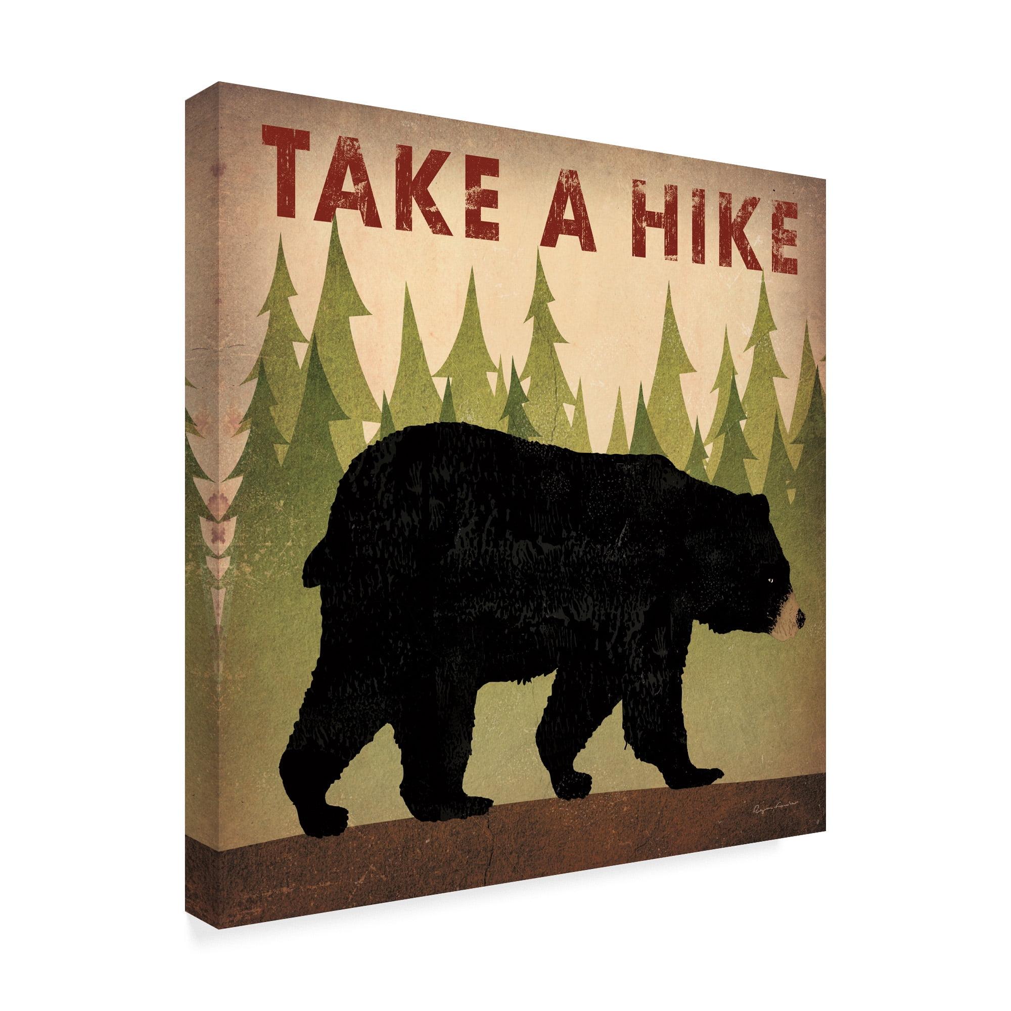Trademark Fine Art -Ryan Fowler 'Take A Hike Black Bear' Canvas Art - 18''x18''