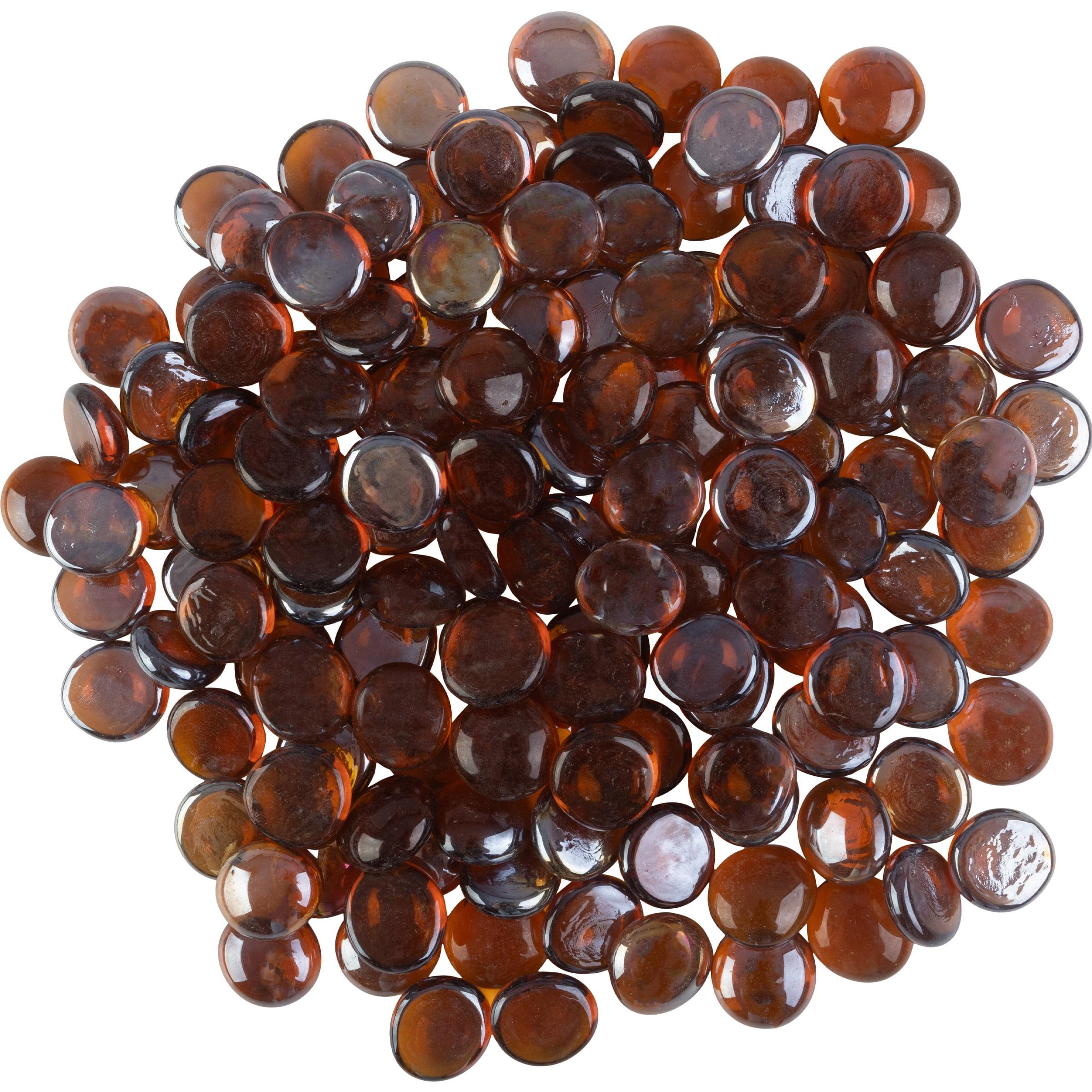 Home-Complete 10.47 lbs  .75" Marbles Fire Glass Amber