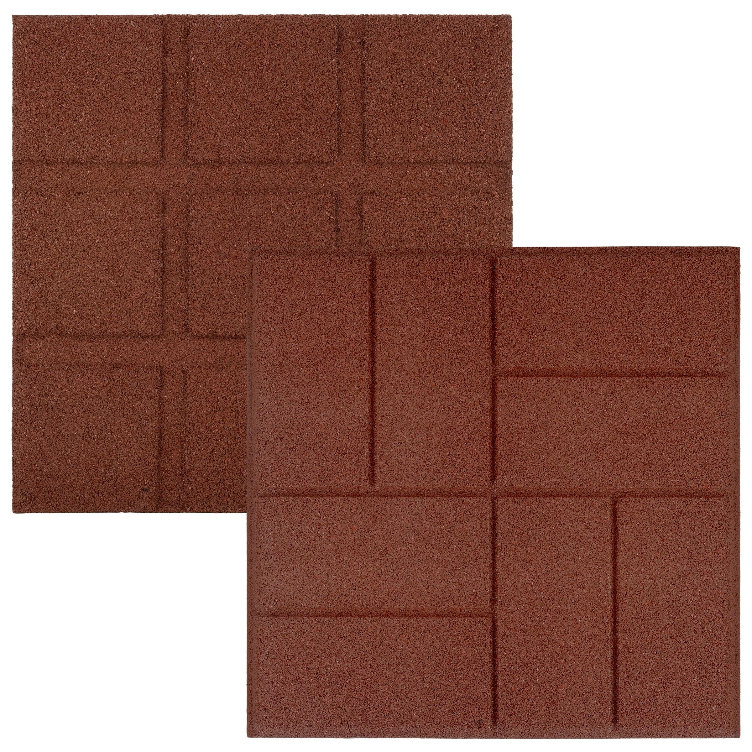 Pure Garden Deck Tiles 8-Pack - Dual-Sided Outdoor Flooring Tile - 28SQFT Rubber Pavers for Outside Patio, Garden Walkway, Balcony, or Shed
