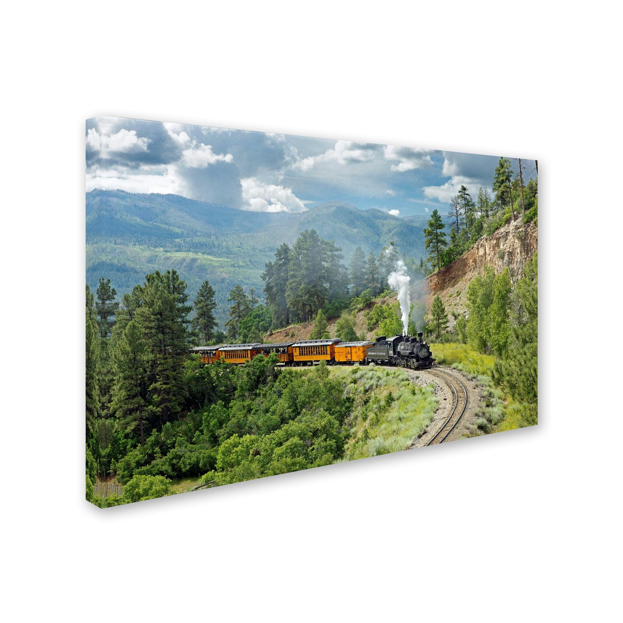Trademark Fine Art Mike Jones " The Train, From Bridge " by Mike Jones Photo