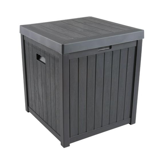 Storage Box - 50-Gallon Container for Patio Storage - Durable and Fade-Resistant Resin Deck Box - Outdoor Furniture by Pure Garden (Gray)