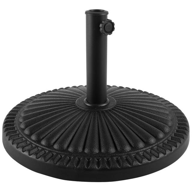 Pure Garden 39lb Round Outdoor Patio Umbrella Base Black: Resin & Cement, No Assembly, UV-Resistant