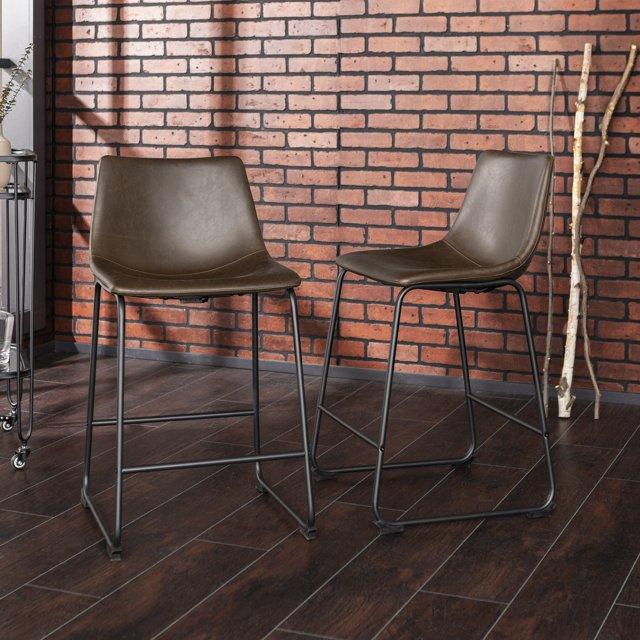 Keighley Upholstered 24.25'' Counter Stool with Metal Frame Jalasha (Set of 2)