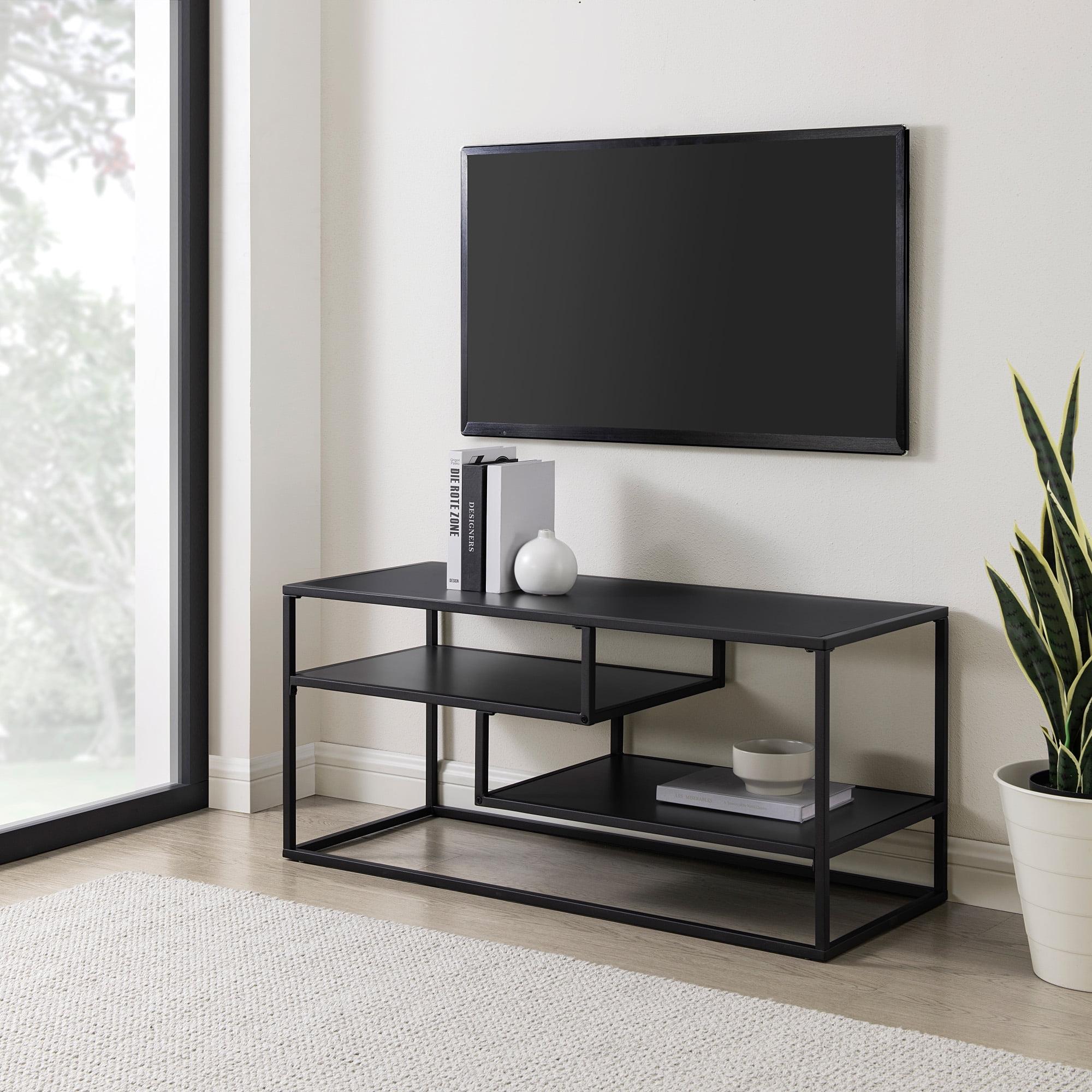 Walker Edison 40" Contemporary 2-Shelf TV Stand for TVs up to 43", Solid Black