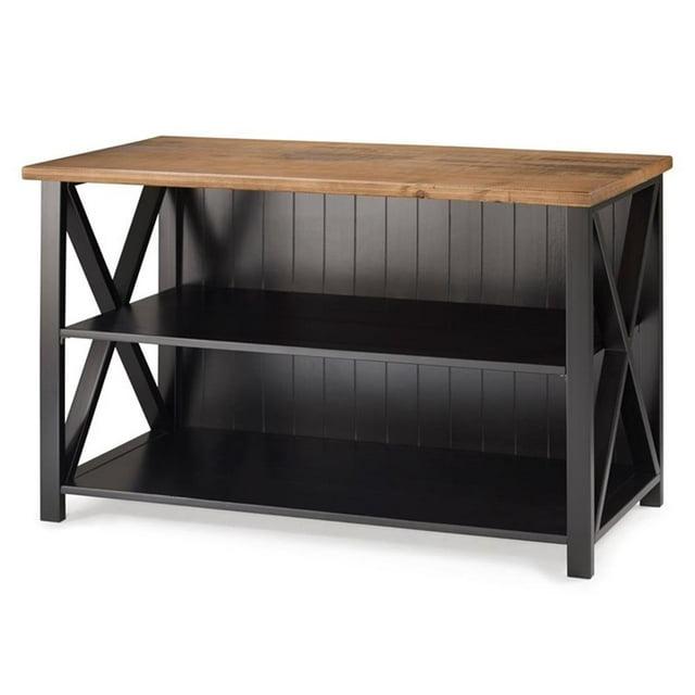 Walker Edison 52" Black and Barnwood Solid Wood Farmhouse Sideboard