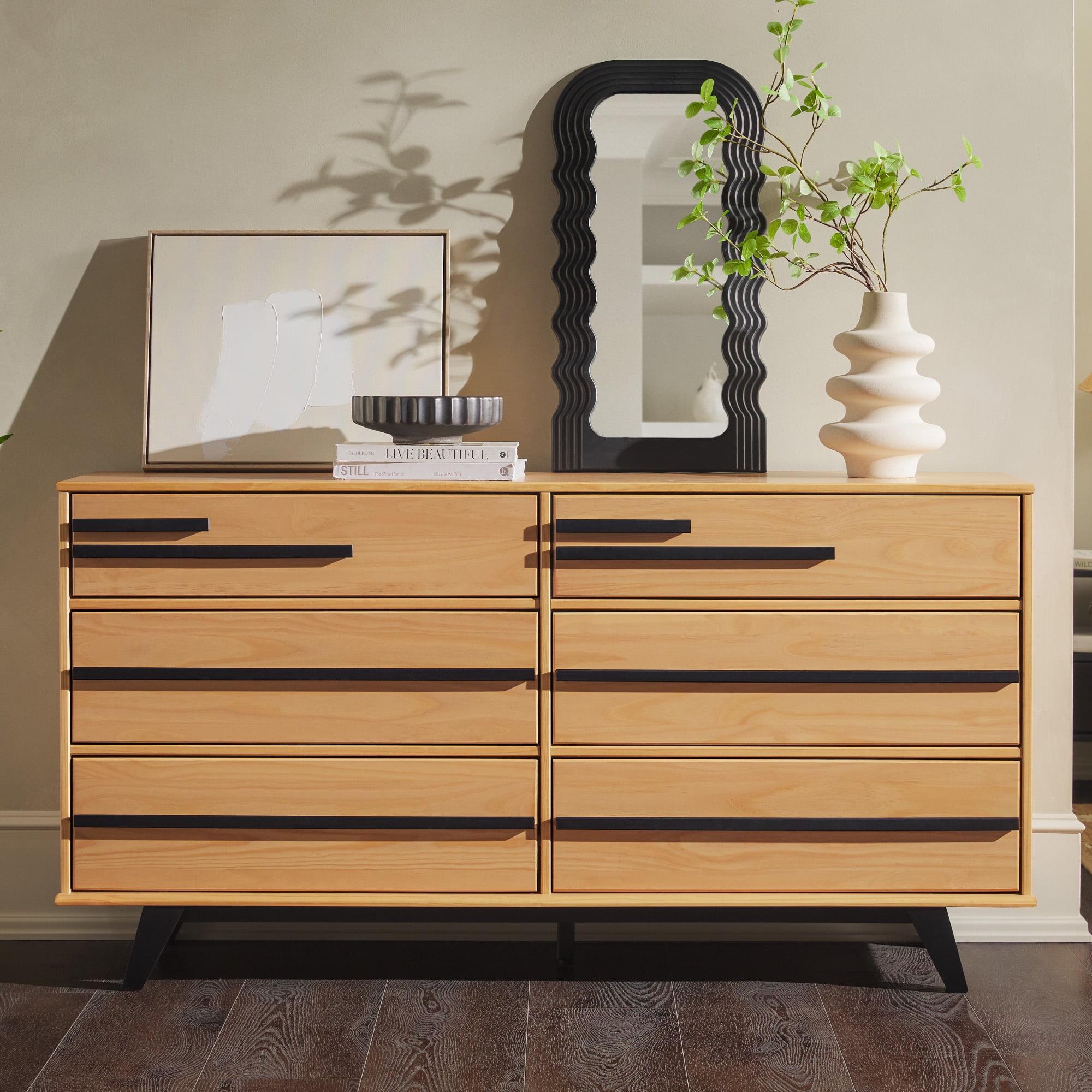 Amiliya Modern Solid Wood Detailed 6-Drawer Dresser