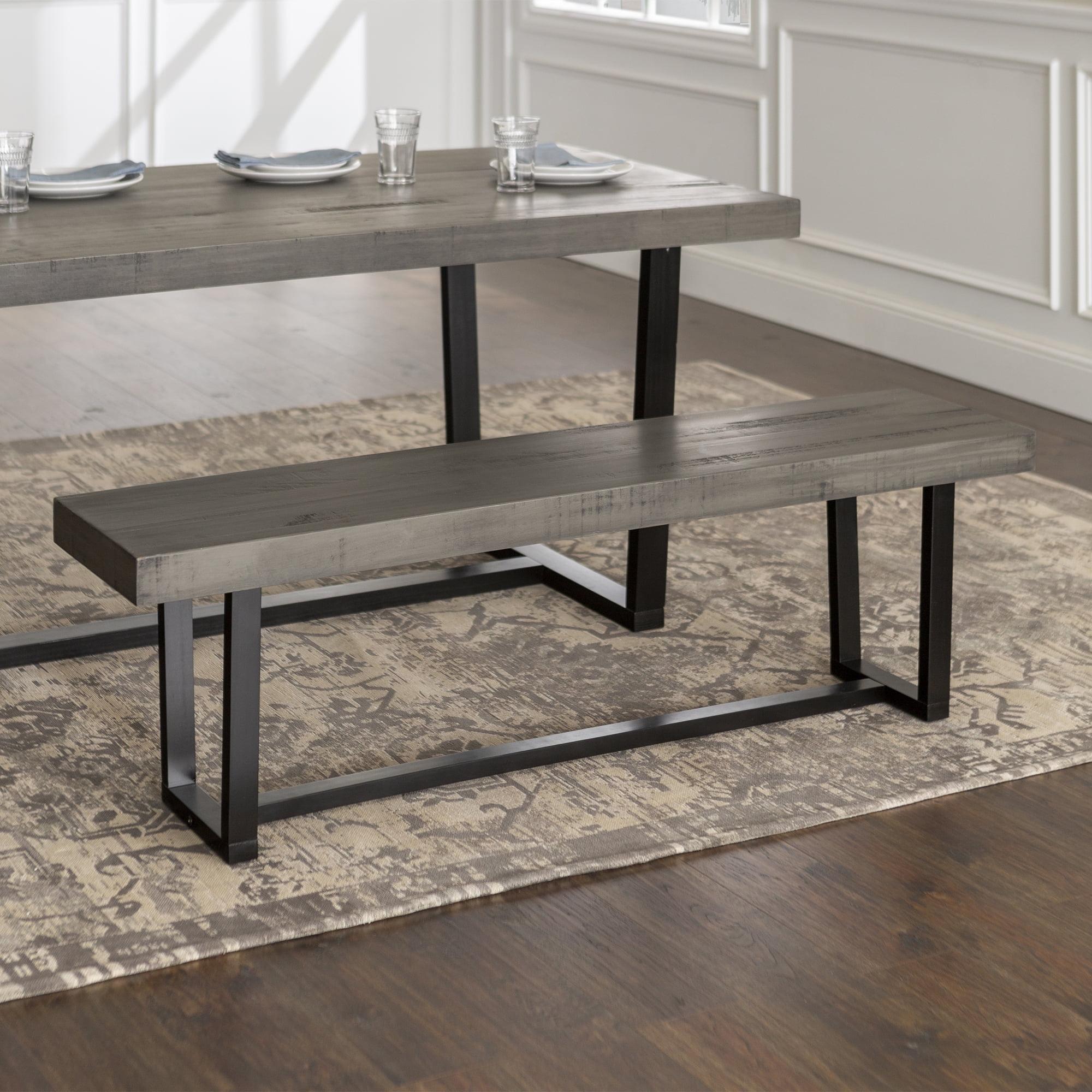 Walker Edison 60" Wood Dining Bench, Grey