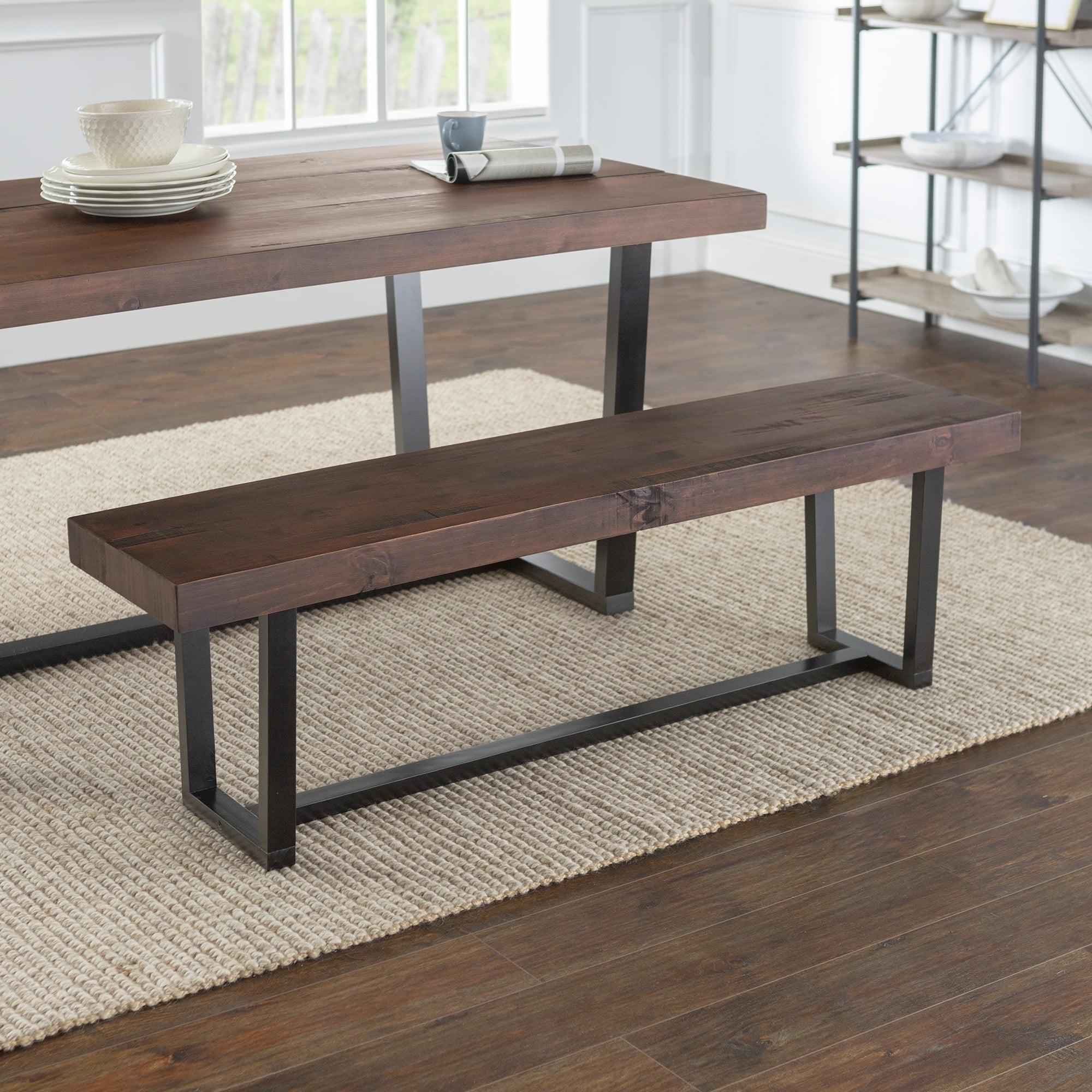 Walker Edison 60" Wood Dining Bench, Mahogany
