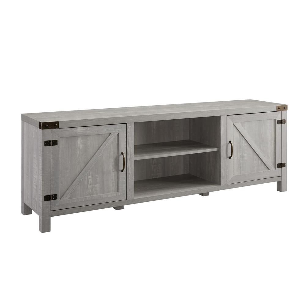 Walker Edison 70" Modern Engineered Wood TV Stand in Stone Gray