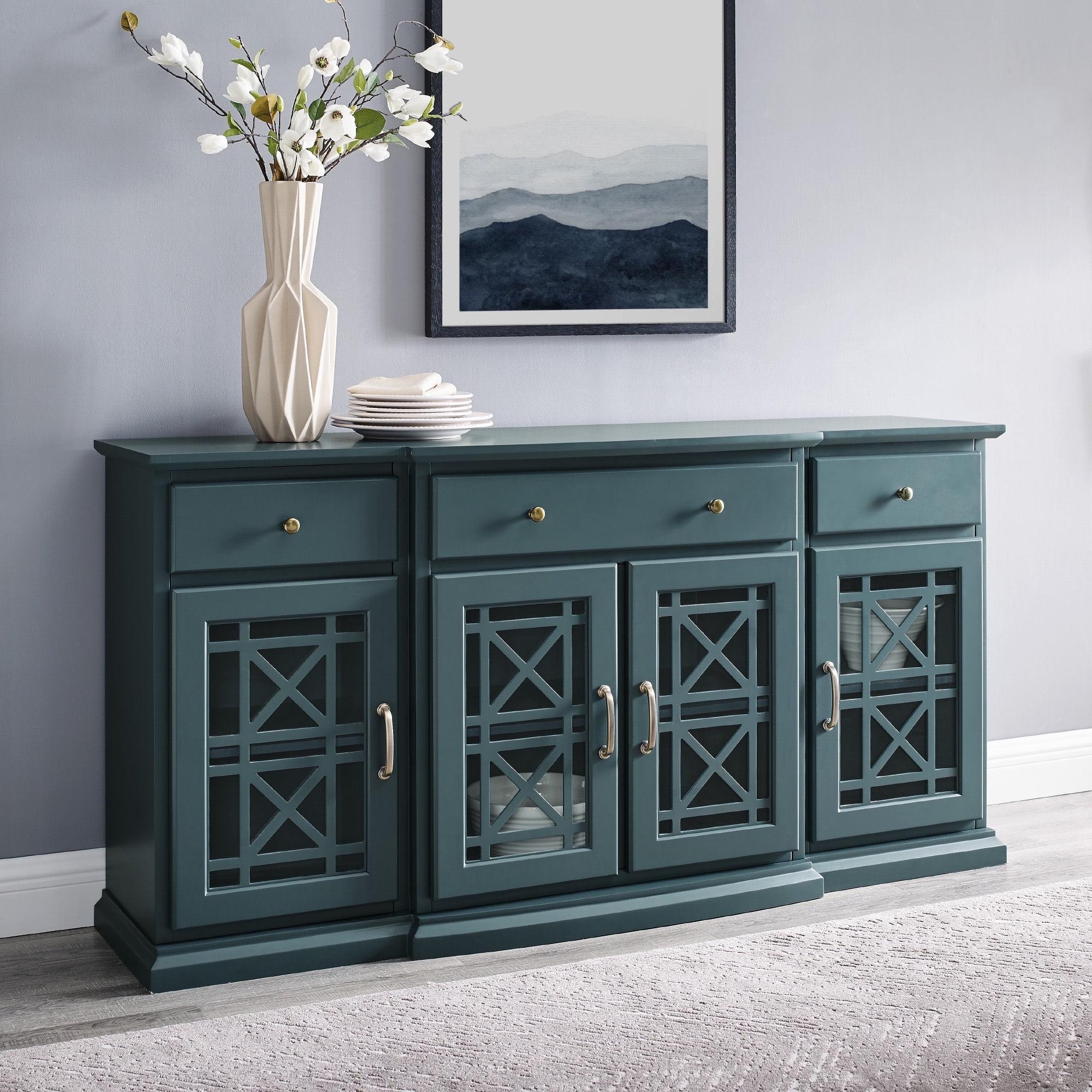 Saugeries Fretwork Detailed Glass Door Sideboard