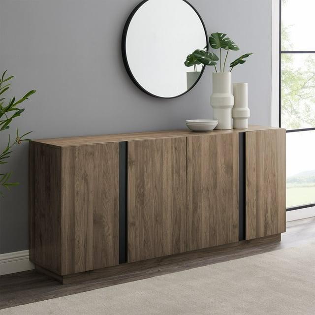 Walker Edison Modern 4-Door TV Stand for TVs up to 80”, Slate Grey