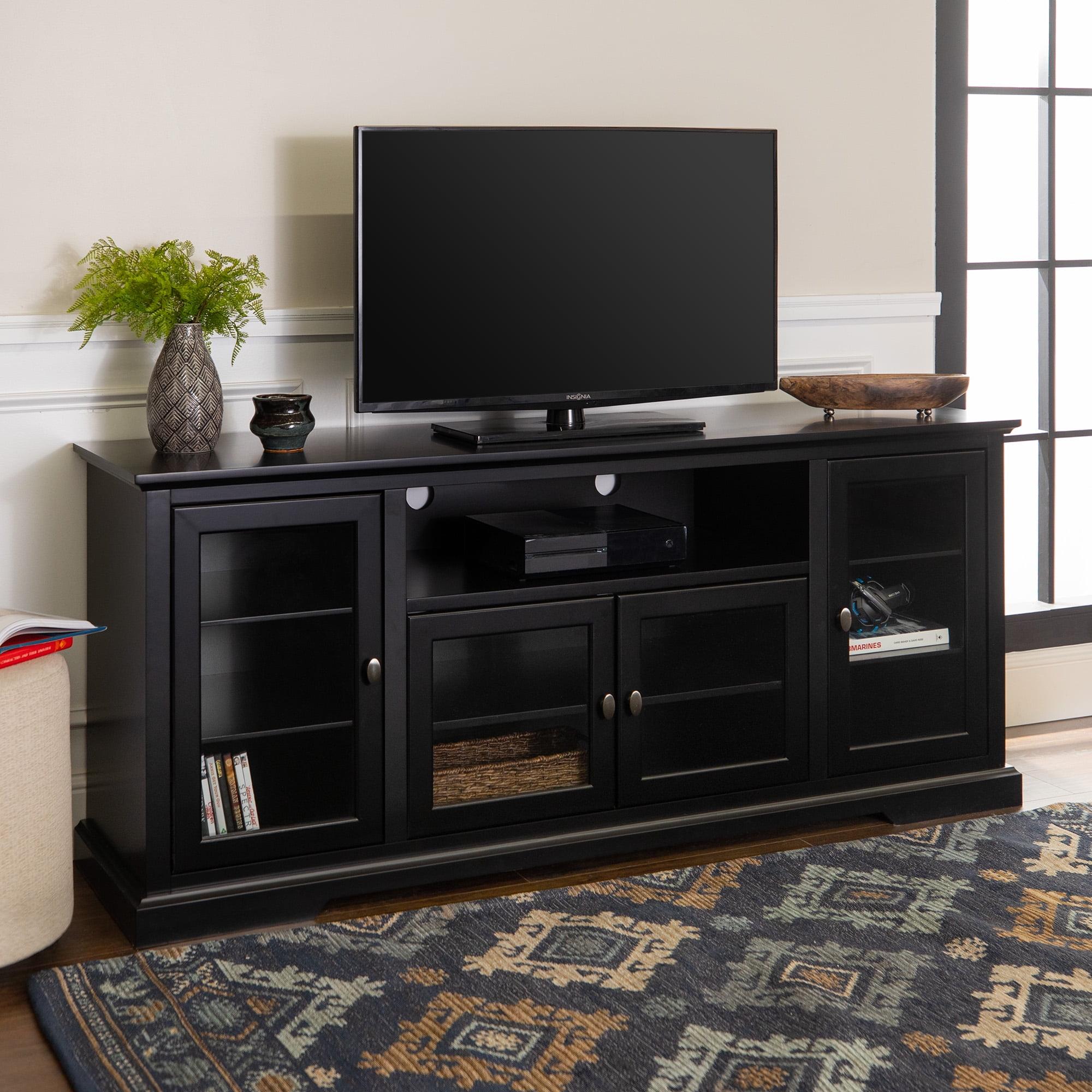 Walker Edison Contemporary Tall TV Stand for TVs up to 78", Black