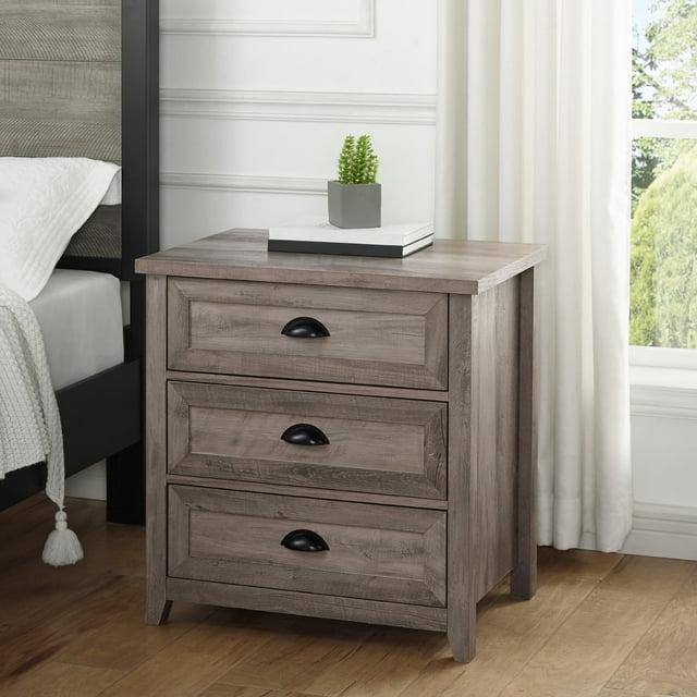 Set of 2 Fontella Transitional 3 Drawer Nightstands: Bedside Storage, Saracina Home