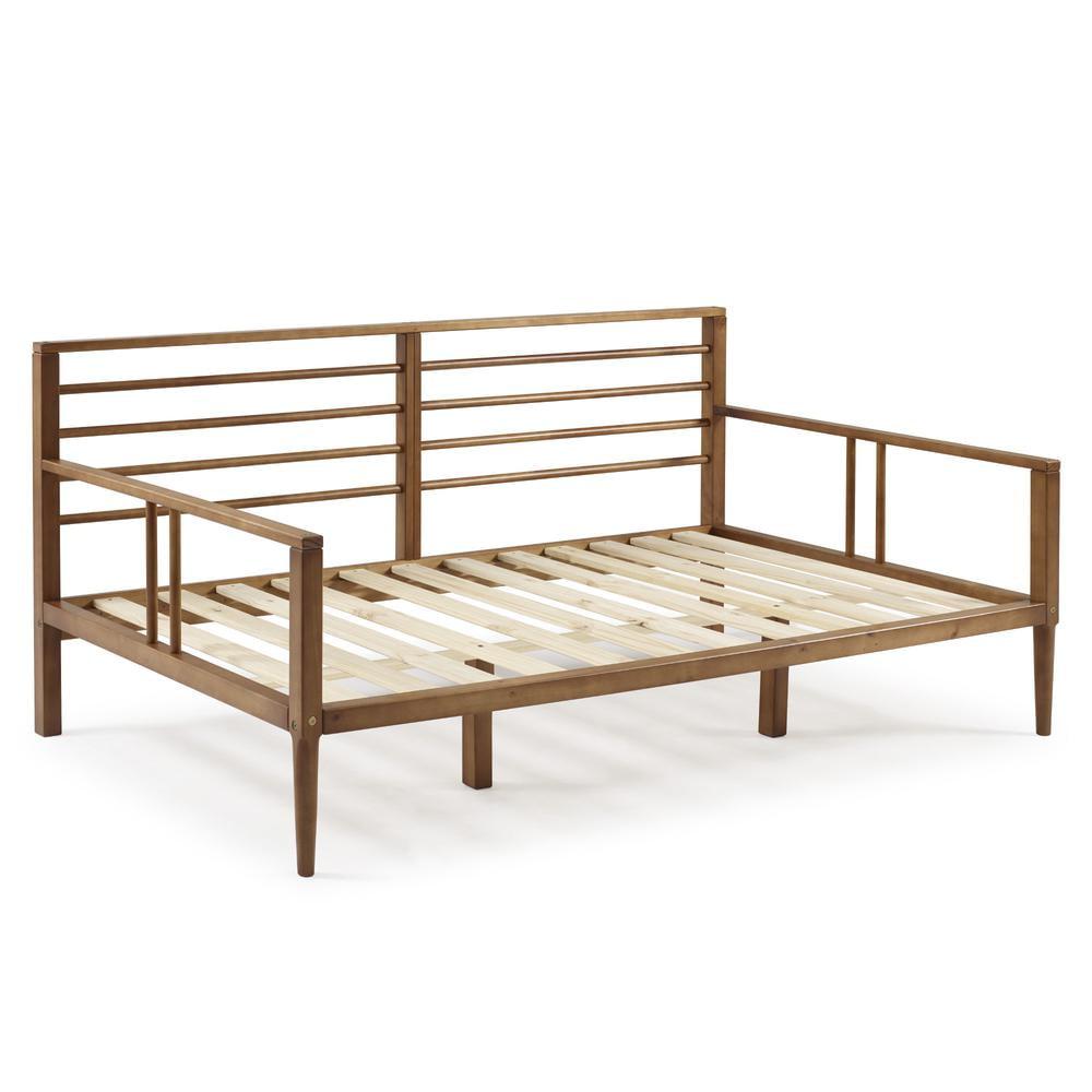 Walker Edison Mid-Century Modern Solid Wood Spindle Daybed - Caramel