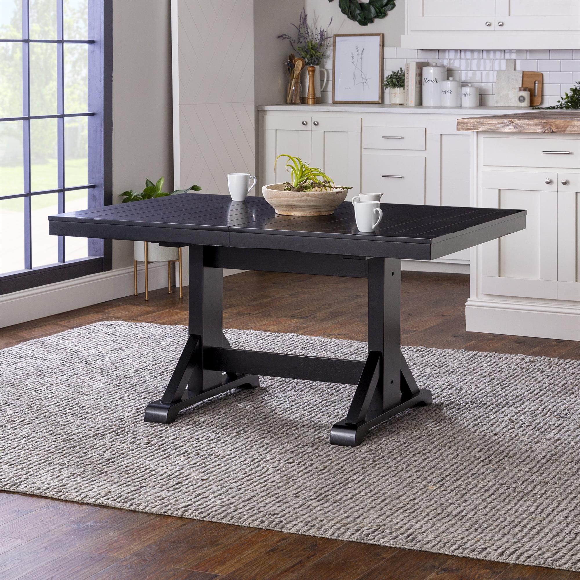 Walker Edison Modern Farmhouse Expandable Dining Table - Antique Black