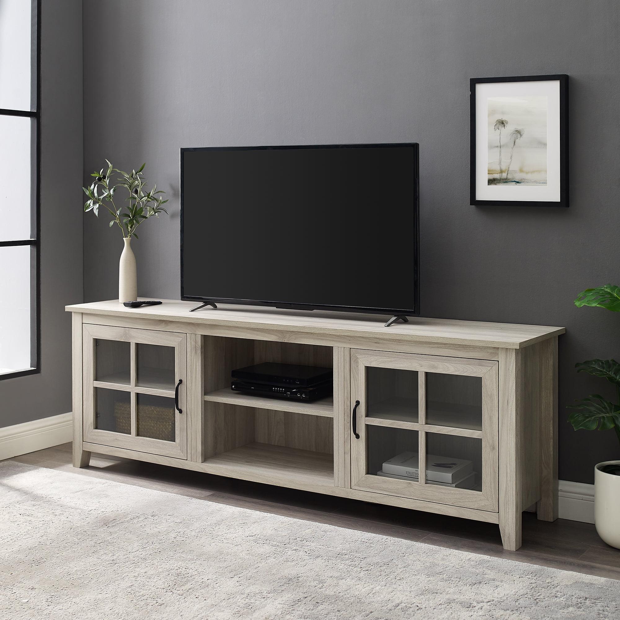 Birchview Traditional 70" Birch TV Stand with Glass Doors