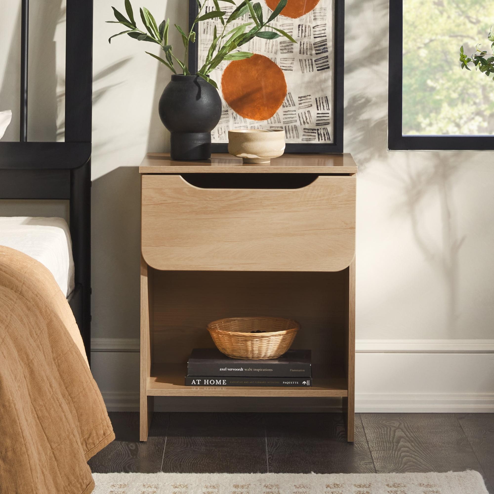 Walker Edison Modern Scandi 1-Drawer Nightstand, Riviera