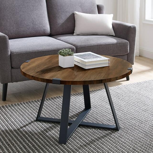 Walker Edison Slate Wrap Leg Coffee Table, Rustic Oak