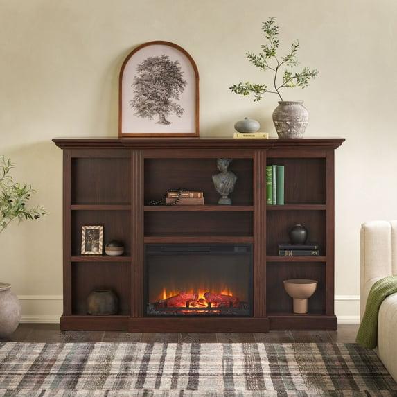 Red Barrel Studio® Traditional 70” Mantel Fireplace with Open Shelving