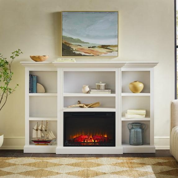 Red Barrel Studio® Traditional 70” Mantel Fireplace with Open Shelving