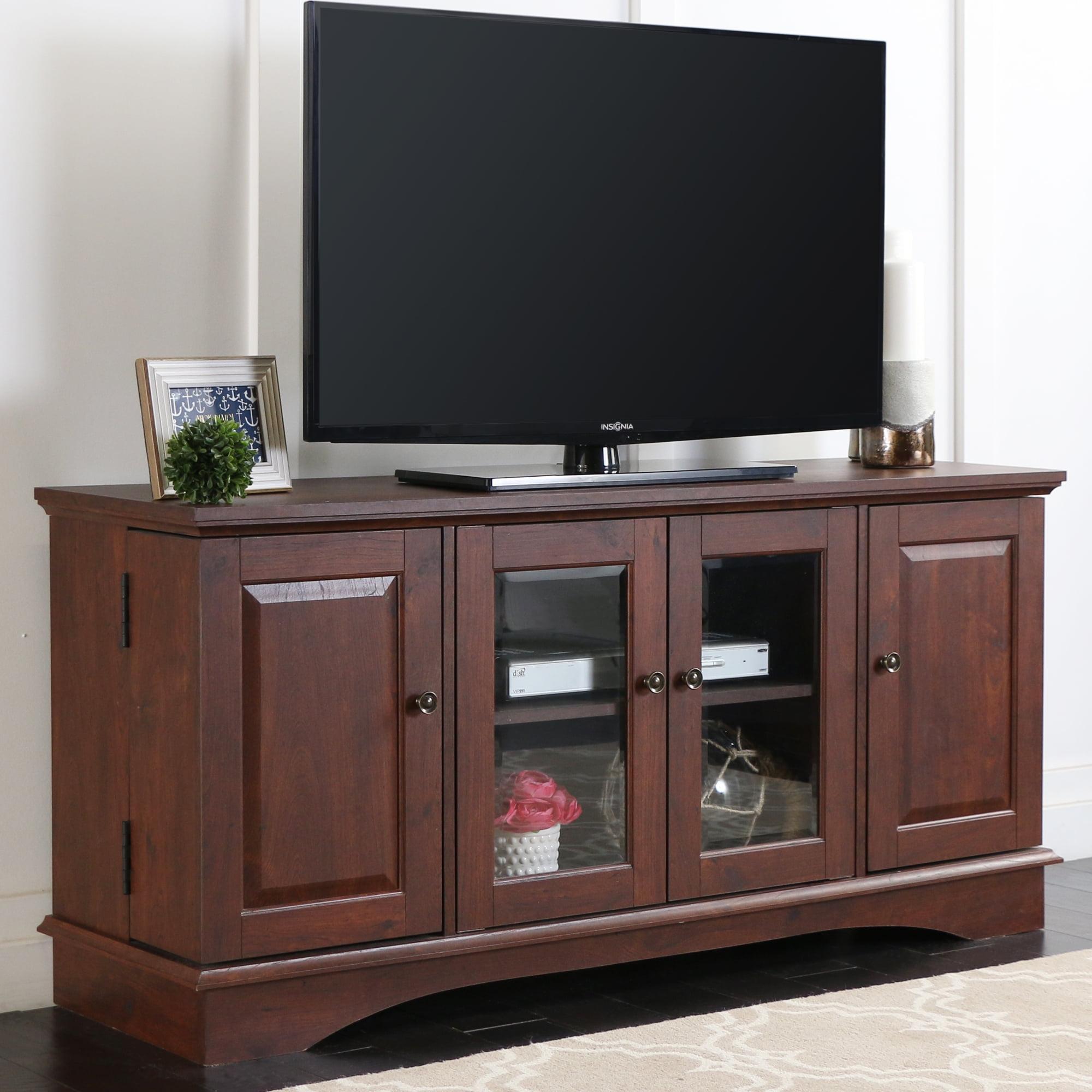 52" Traditional Brown Composite TV Stand with Cabinets