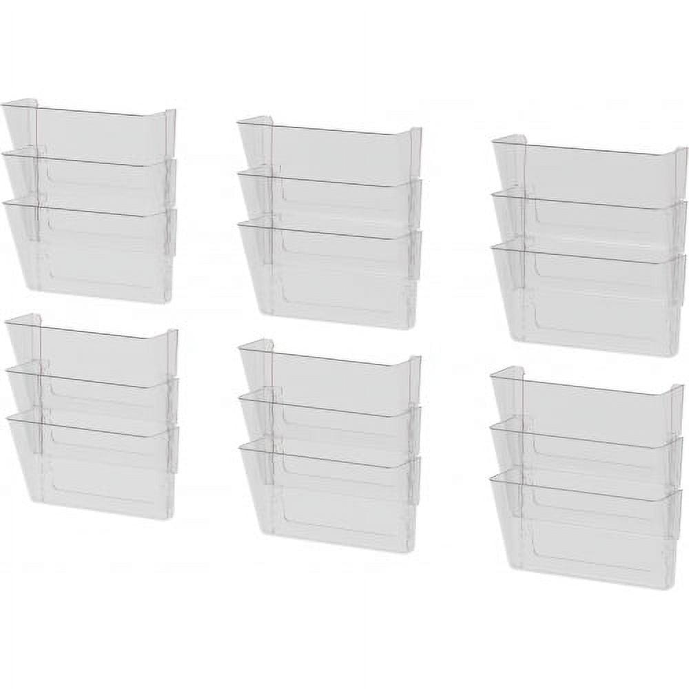 Storex 70245U06C 13 in. x 4 in. x 14 in. Wall File - Letter Size, Clear (3/Pack)