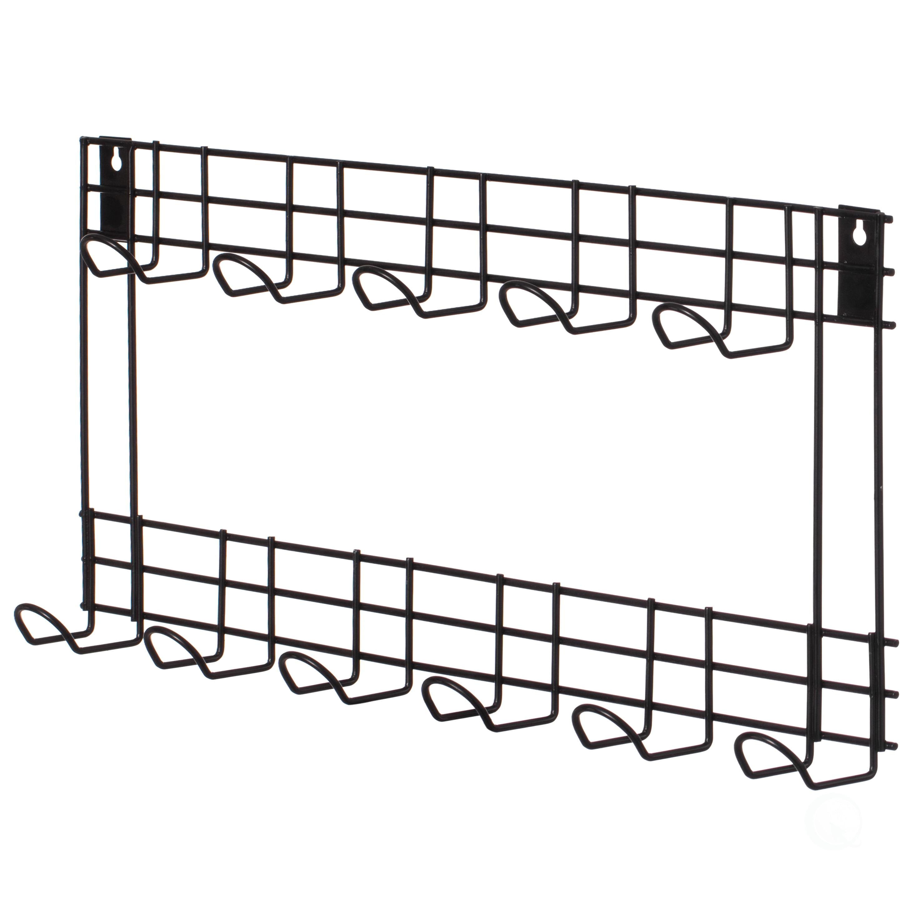 Black Steel Wall Mount Garden Tool Storage Rack