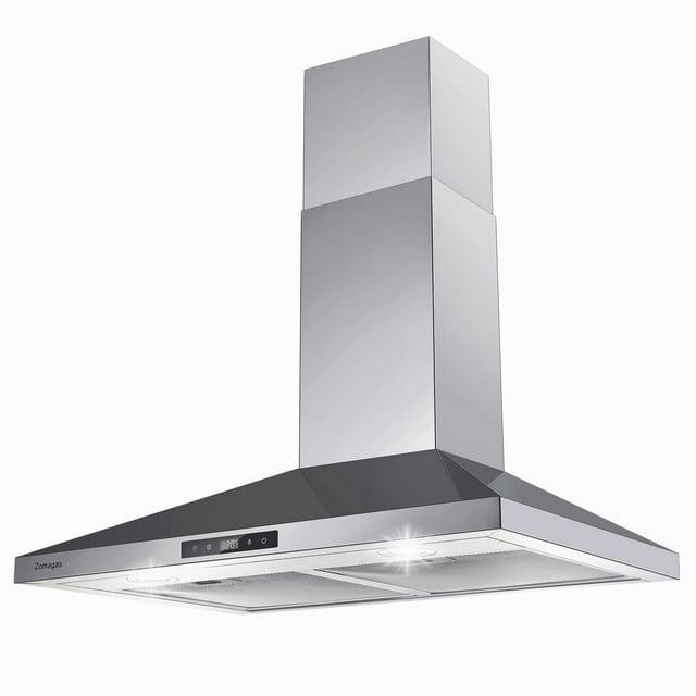 Wall Mount Range Hood 30 inch Stainless Steel Stove Hood Ducted Ductless Vent Hood Touch Control Hood