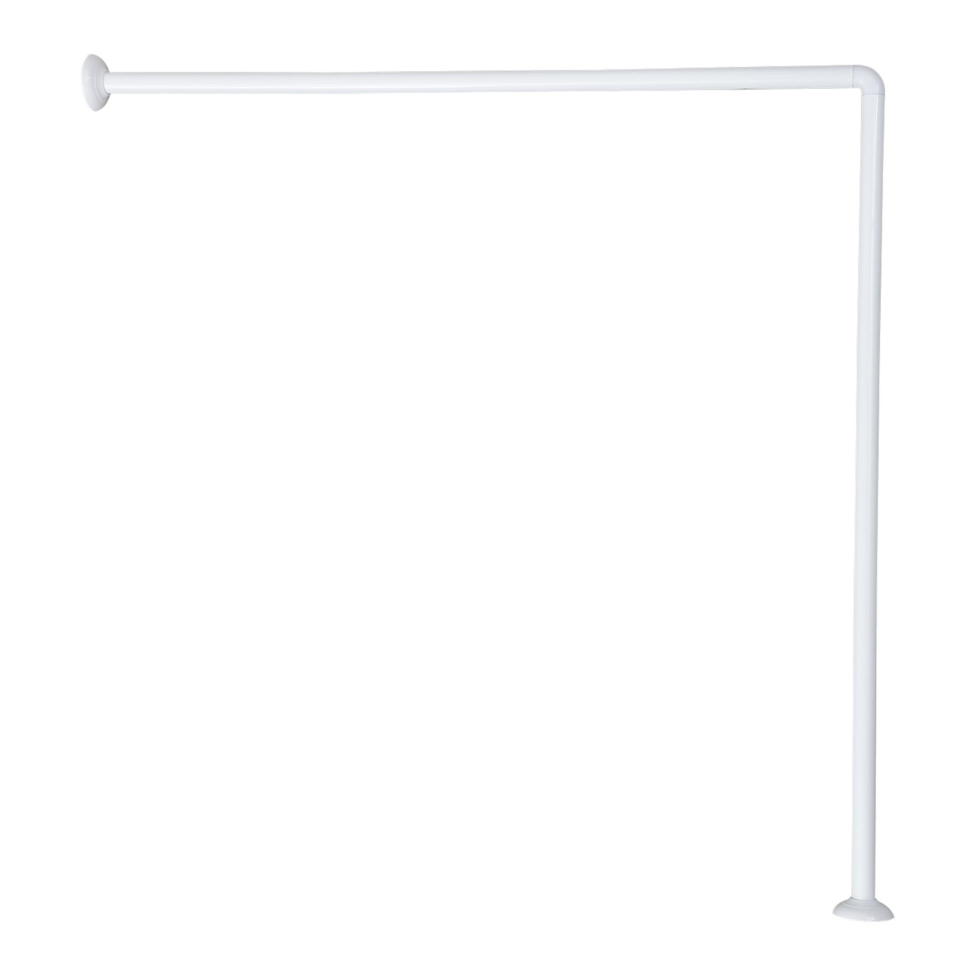 Evideco French Home Goods Wall-Mounted Corner Shower Curtain Rod, 35.4 x 35.4 Inches, White & Chrome Color Options Available