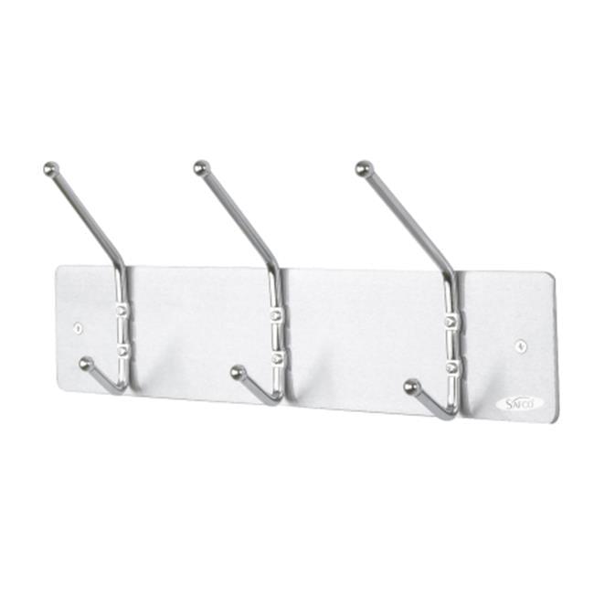 3 Hook Ball-Tipped Double-Hook Wall Mounted Coat Rack