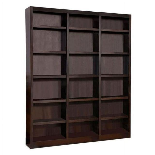 Winston Porter Aliette Triple Wide Wood Bookcase, 18 Bookshelf, 84 inch Tall Storage and Display Bookshelf for Home Office and Living Room