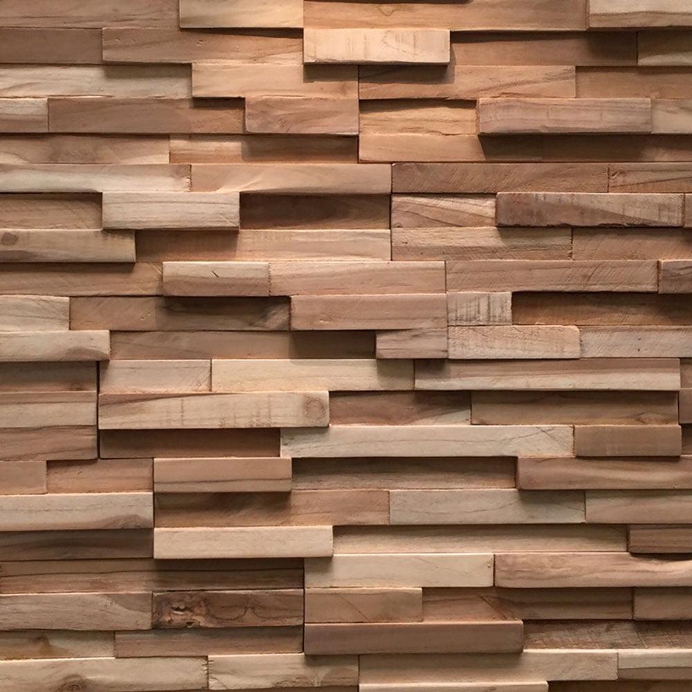 UltraWood Teak Firenze Jointless Z-Shape Interlocking Wall Panels