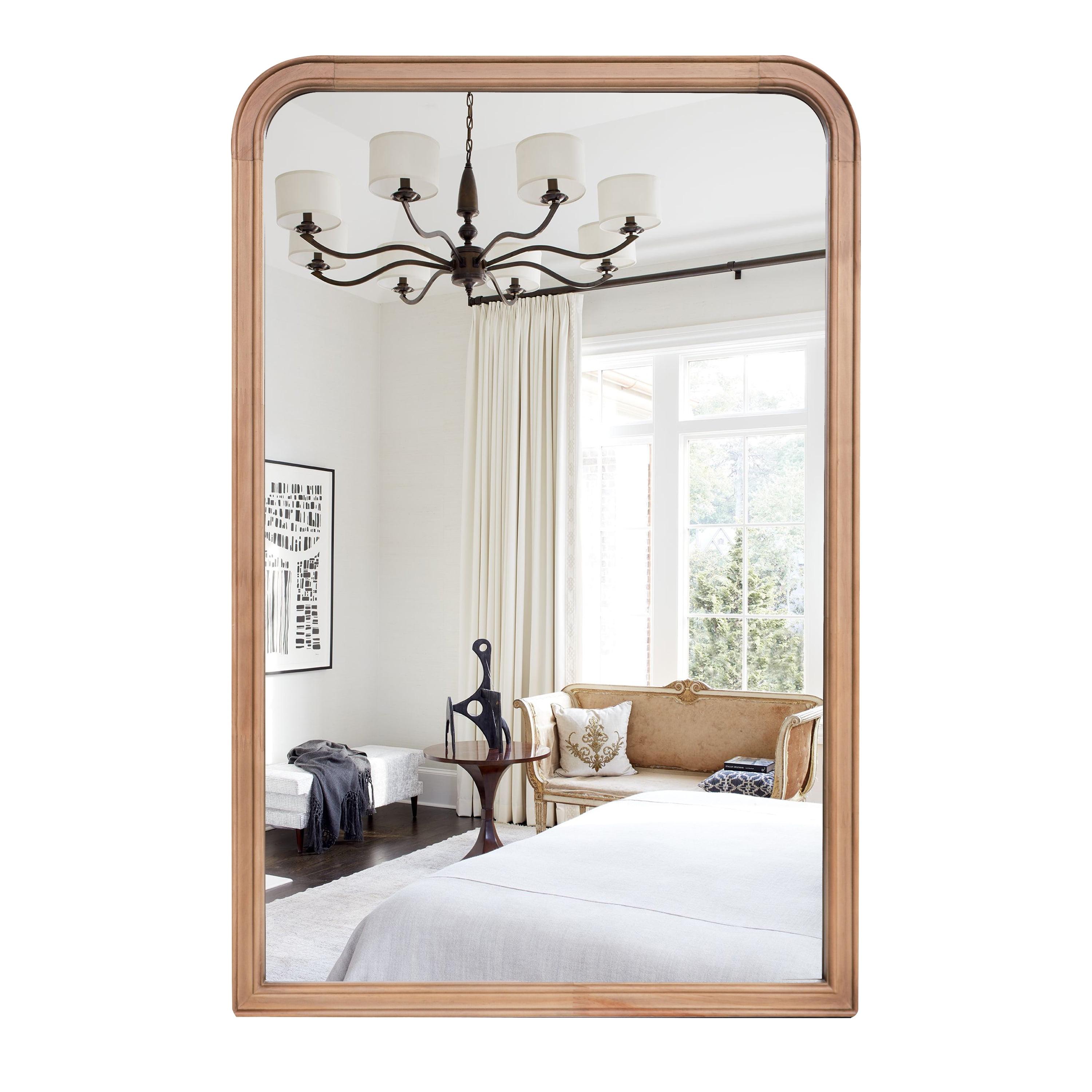 WallBeyond 20"x30" Farm Wall Mirror-C Natural Wood